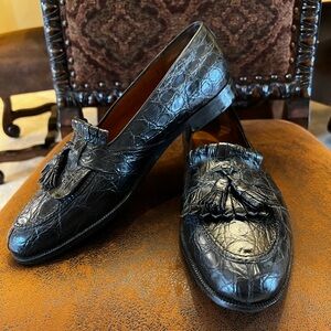 Men’s crocodile tassel loafers size 12 D